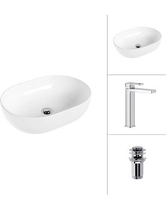 Умывальник со смесителем Lauter 21836A + Cascade 21СК0655C с донным клапаном 21190CH