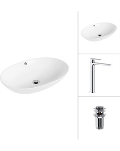 Умывальник со смесителем Lauter 21709 + Reef 21CK8678C с донным клапаном 21190CH