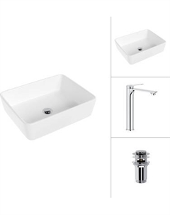 Умывальник со смесителем Lauter 21674 + Rio 21AM12672 с донным клапаном 21190CH