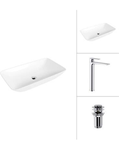 Умывальник со смесителем Lauter 21886 + Reef 21CK8678C с донным клапаном 21190CH