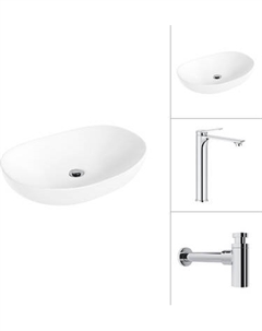 Умывальник со смесителем Lauter 21502 + Rio 21AM12672 с сифоном 21635CH