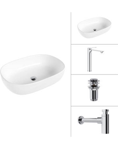 Умывальник со смесителем Lauter 21836 + Rio 21AM12672 + сифон 21635CH + дон.клапан 21190CH