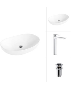 Умывальник со смесителем Lauter 21502 + Reef 21CK8678C с донным клапаном 21190CH