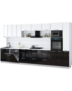 Кухонный гарнитур Интерлиния Мила Gloss 3.9-ПМ1