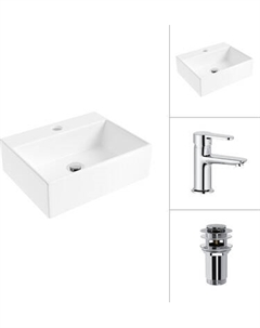 Умывальник со смесителем Lauter 21344 + Jet 21AM12361 с донным клапаном 21190CH