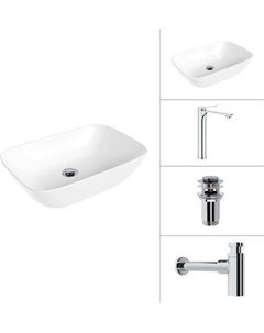 Умывальник со смесителем Lauter 21454 + Rio 21AM12672 + сифон 21635CH + дон.клапан 21190CH