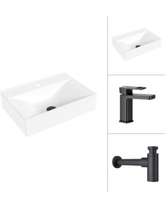 Умывальник со смесителем Lauter 21887B + Cascade 21СК655BS с сифоном 21635B