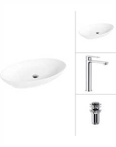 Умывальник со смесителем Lauter 21571 + Moon 21СK81691C с донным клапаном 21190CH