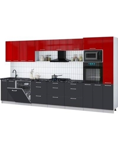 Кухонный гарнитур Интерлиния Мила Gloss 3.9-ПМ1