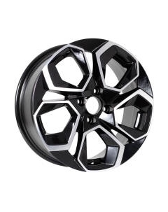 Литой диск KDW KD1620 16x6.5" 5x112мм DIA 57.1мм ET 45мм Black Front Polished Kdw