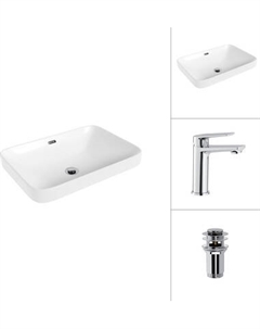 Умывальник со смесителем Lauter 21441B + Sky 21CK533C с донным клапаном 21190CH