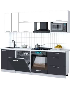 Кухонный гарнитур Интерлиния Мила Gloss 2.4-ПМ2