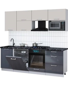 Кухонный гарнитур Интерлиния Мила Gloss 2.3-ПМ2