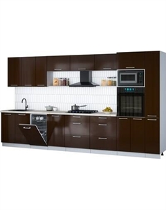 Кухонный гарнитур Интерлиния Мила Gloss 3.8-ПМ3