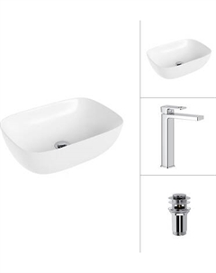 Умывальник со смесителем Lauter 21493A + Cascade 21СК0655C с донным клапаном 21190CH