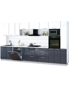 Кухонный гарнитур Интерлиния Мила Gloss 3.8-ПМ1