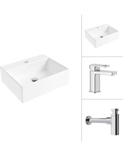 Умывальник со смесителем Lauter 21344 + Cascade 21СК655C с сифоном 21635CH