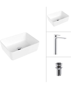 Умывальник со смесителем Lauter 21674B + Reef 21CK8678C с донным клапаном 21190CH