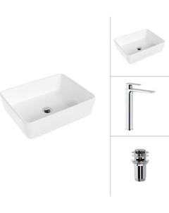 Умывальник со смесителем Lauter 21674 + Reef 21CK8678C с донным клапаном 21190CH