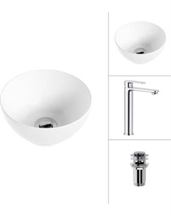 Умывальник со смесителем Lauter 21601E + Moon 21СK81691C с донным клапаном 21190CH