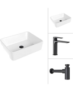 Умывальник со смесителем Lauter 21675 + Reef 21CK678BS с сифоном 21635B