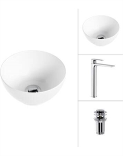 Умывальник со смесителем Lauter 21601E + Reef 21CK8678C с донным клапаном 21190CH