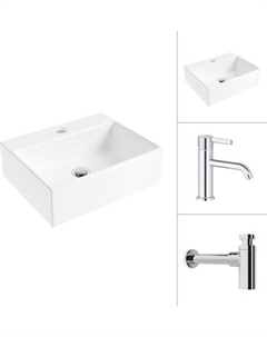 Умывальник со смесителем Lauter 21344 + Velvet 21СК696С с сифоном 21635CH