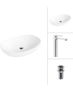 Умывальник со смесителем Lauter 21502 + Moon 21СK81691C с донным клапаном 21190CH