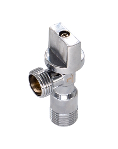 Кран шаровый для сантех приборов угл 1/2"х1/2" ш/ш с отражат бабочка хром Stm