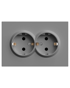 Розетка Эмили 2-гнездн. с/з с/ш (без рамки) платин.-серый RST 49960 Stekker