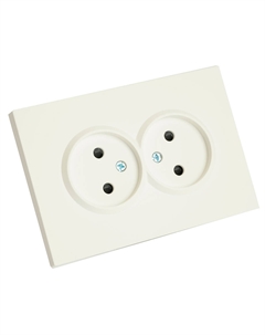 Розетка Эмили 2-гнездн. б/з с/ш (без рамки) белый фарфор RST 49877 Stekker
