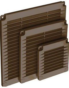 Решетка вентиляционная с заглушками квадратная 250х250мм, отверстие 220x220мм, пластик, коричневый Airroxy
