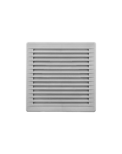 Решетка вентиляционная с сеткой квадратная 170х170мм с круглым выводом Ø100мм, пластик, серый Airroxy