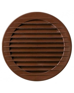 Решетка вентиляционная с сеткой круглая для отверстия Ø150мм, внешний Ø178мм, пластик, коричневый Airroxy