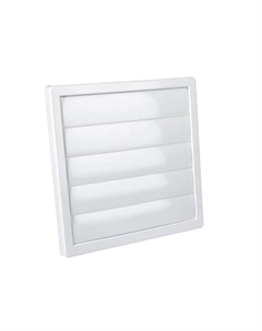 Решетка вентиляционная с жалюзи квадратная 170х170мм круглым выводом Ø125мм, пластик, белый Airroxy