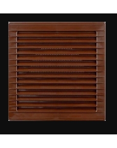 Решетка вентиляционная с косыми ламелями, с сеткой, квадратная, 172х172мм, с выводом 140x140мм, коричневый Airroxy
