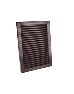 Решетка вентиляционная с косыми ламелями, с сеткой, прямоугольная, 172х230мм, с выводом 140x210мм, коричневый Airroxy