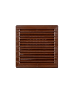 Решетка вентиляционная с сеткой квадратная 170х170мм с круглым выводом Ø100мм, пластик, коричневый Airroxy