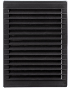 Решетка вентиляционная c косыми ламелями, с сеткой, прямоугольная, 172х230мм, с выводом 140x210мм, графит Airroxy