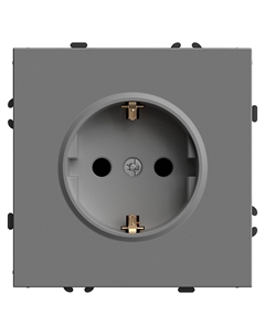 Розетка Эмили 1-гнездн. с/з с/ш (без рамки) платин.-серый RST 49958 Stekker