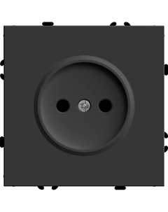 Розетка Эмили 1-гнездн. б/з с/ш (без рамки) черный уголь RST 49850 Stekker