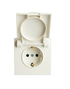 Розетка Эмили 1-гнездн. с/з с/ш с/кр (без рамки) бел. фар RST 49881 Stekker