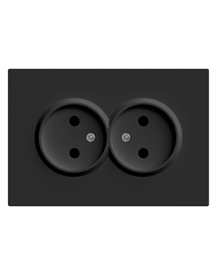 Розетка Эмили 2-гнездн. б/з с/ш (без рамки) черный уголь RST 49851 Stekker