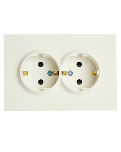 Розетка Эмили 2-гнездн. с/з с/ш (без рамки) белый фарфор RST 49882 Stekker