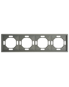 Рамка Эмили 4-местн. платиново-серый PFR 49965 Stekker