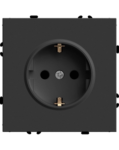 Розетка Эмили 1-гнездн. с/з с/ш (без рамки) черный уголь RST 49854 Stekker