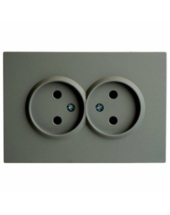 Розетка Эмили 2-гнездн. б/з с/ш (без рамки) платин.-серый RST 49955 Stekker