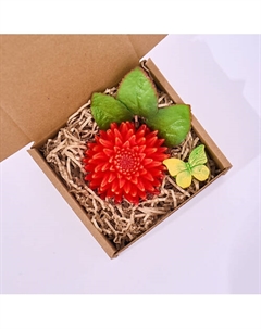 Мыло цветы хризантемы красный 1 Skuina