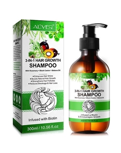 Шампунь для волос 3 в 1 с маслами розмарина, касторки и батана 300 Aliver