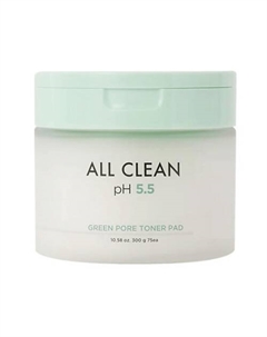 Успокаивающие патчи для сужения пор All Clean Green Pore Toner Pad Heimish